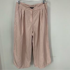 Eileen Fisher Tencel Blend Pink Wide Leg Crop Pants Size 14